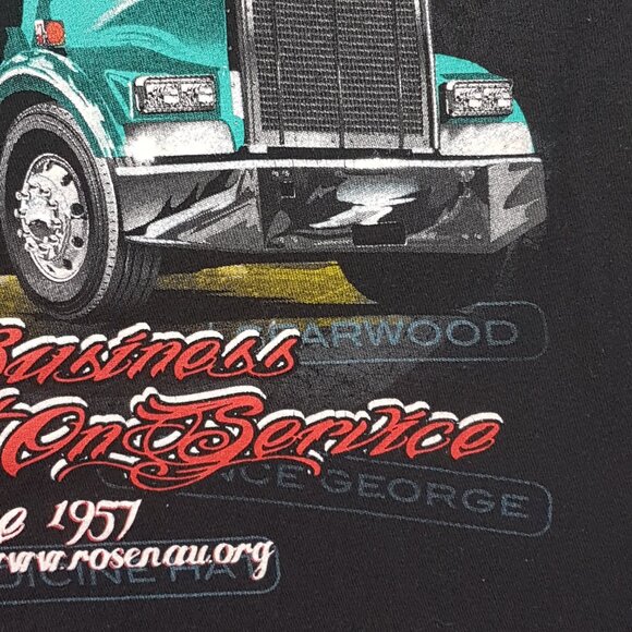 Vintage Tee Shirt ROSENAU TRANSPORT Kenworth Large US L Alberta Saskatchewan BC - Picture 15 of 16